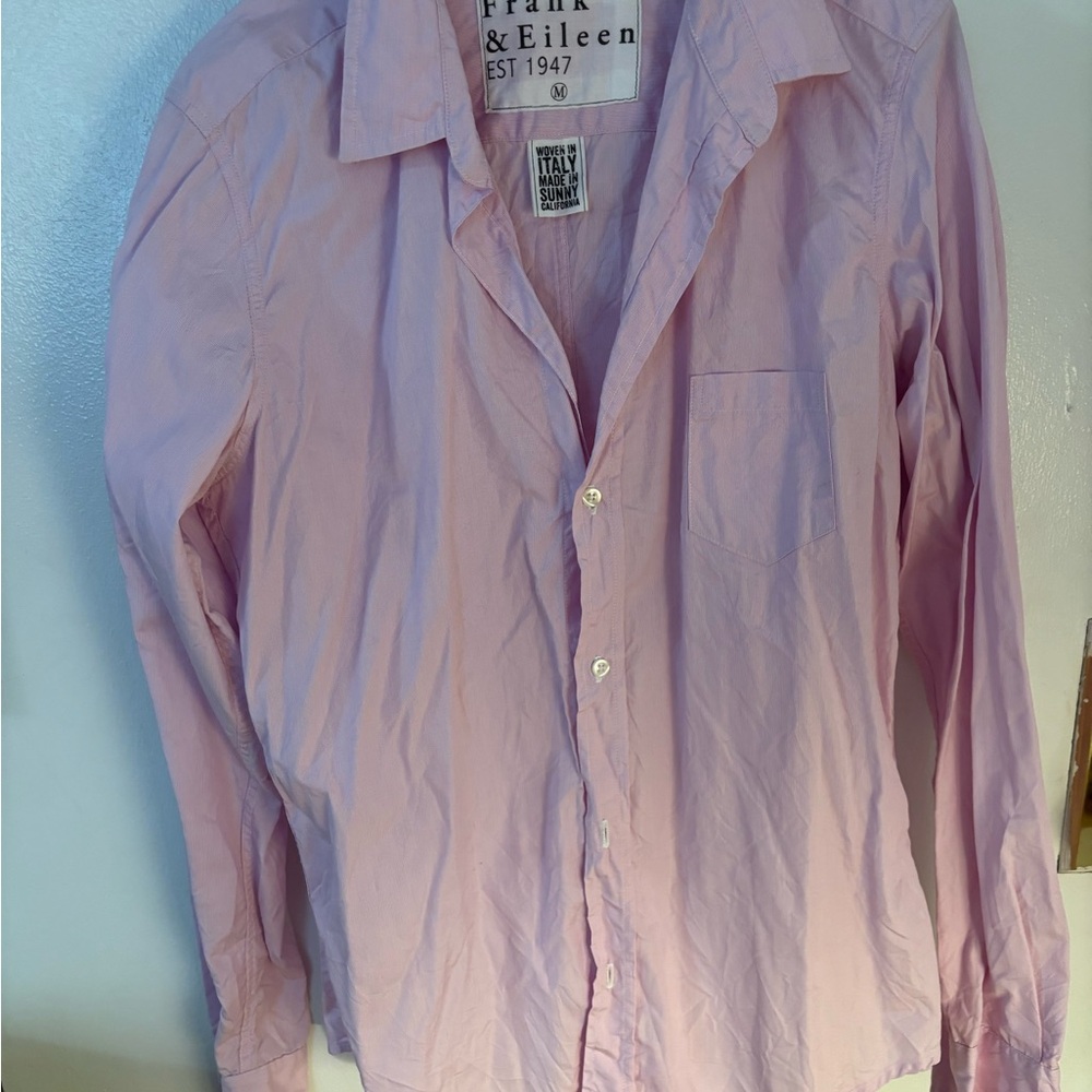 Frank & Eileen Light Pink Collared Shirt Size M